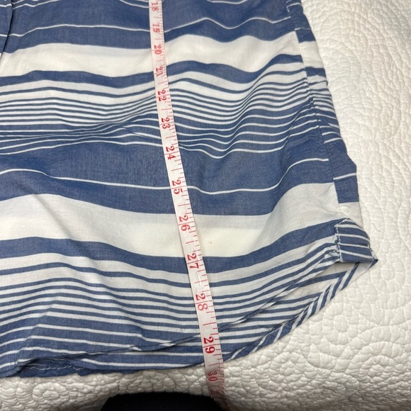 Blue and White Striped Casual Button Down Shirt cotton - Picture 8 of 10